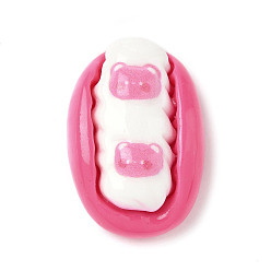 Food Непрозрачные кабошоны из смолы, булочка с клубничным кремом, 24.5x17x9.5 мм