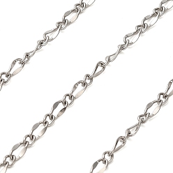 Нержавеющая Сталь Цвет 304 витые цепи из нержавеющей стали, пайки, цвет нержавеющей стали, 4~6.5x3~3.5x0.8~1 мм