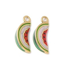 Белый Дым 304 нержавеющей стальной эмали подвески, реальный 18 k позолоченный, арбузные чары, ионное покрытие (ip), серый, 18x7x4.5 мм, отверстие : 1.6 мм