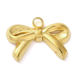 Настоящее золото 18K 304 подвески из нержавеющей стали, очарование бантом, реальный 18 k позолоченный, 11~11.5x16x2~2.5 мм, отверстие : 1.5~2 мм