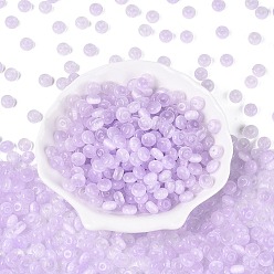 Lilas Perles de verre de style banc de tirage de qualité A de FGB, rondelle, imitation chat perles oeil, lilas, 7.5x4.5mm, Trou: 1.2~1.4mm, environ 1250 pcs / livre