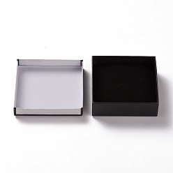 White Cardboard Jewelry Boxes, with Sponge Inside, for Jewelry Gift Packaging, Square, White, 9x9x2.9cm