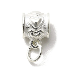 Серебро 925 поручни из стерлингового серебра, петельки с прыгающим кольцом, сердце, серебряные, 10x7.5x7.5 мм, отверстие : 3.5 мм, внутренний диаметр: 4 мм