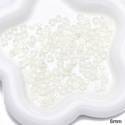 Белый Абс пластиковые жемчужные шарики, цветок, белые, 6 мм, 50 шт / комплект