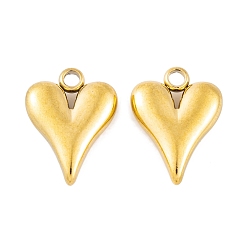 Настоящее золото 18K Ионное покрытие (ip) 304 подвески из нержавеющей стали, шарма сердца, реальный 18 k позолоченный, 16x12x3.5 мм, отверстие : 1.8 мм
