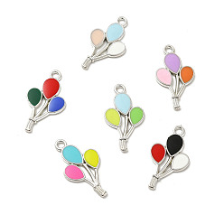 (52) Непрозрачная лаванда Подвески из эмали и сплава, подвески из воздушных шаров, платина, разноцветные, 23.5x13x1.5 мм, отверстие : 1.8 мм