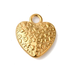 Настоящее золото 18K Ионное покрытие (ip) 304 подвески из нержавеющей стали, сердце прелести, реальный 18 k позолоченный, 20x16.5x4.5 мм, отверстие : 2 мм