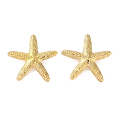 Настоящее золото 18K 304 серьги-гвоздики из нержавеющей стали для женщин, морская звезда, реальный 18 k позолоченный, 48x50 мм