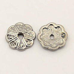 Черный Цвет Металла Тибетском стиле сплав шарик крышки, без кадмия, без никеля и без свинца, металлический черный , 13x2.5 мм, отверстие : 2.5 мм