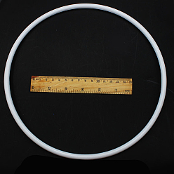 Белый Полипропиленовые обручи, макраме кольцо, для рукоделия и тканой сетки / полотна с перьями, круглые, белые, 250x7 мм
