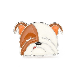 Собака Эмалированная булавка с латунными защелками-бабочками, значок сплава для одежды рюкзака, бульдог, 17x24.5x10 мм, штифты : 1.1 мм