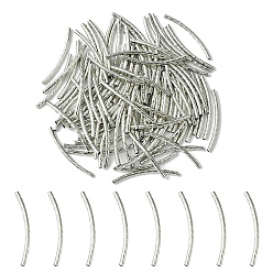 Платина Бисера латунной трубки, изогнутая трубка, платина, 30x2 мм, отверстие : 1 мм