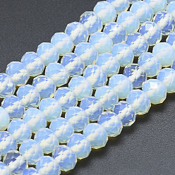 Opalite Perles opalite brins, facette, rondelle, 7.5x5.5mm, Trou: 1mm, Environ 68 pcs/chapelet, 15.5 pouce