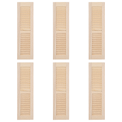 Navajo White 3 Sets Wooden Windows, DIY Dollhouse Making, Rectangle, Navajo White, 116x32x4mm, 2pcs/set