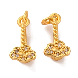 Матовый Золотой Цвет Латуни льда поручительств выбор щепотка, без кадмия, без никеля и без свинца, с четким кубического циркония, облако, матовый золотой цвет, 16x8x8.5 мм, отверстие : 3 мм