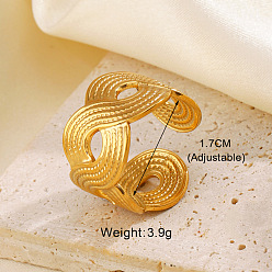 Twist 304 из нержавеющей стали манжеты кольца, золотые, твист, внутренний диаметр: регулируемый