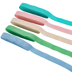 (52) Непрозрачная лаванда 25 ярдов 5 цветов плоский швейный складной эластичный шнур, нейлоновая эластичная лента с эластичной отделкой, для резинки для волос повязка на голову, разноцветные, 20 мм, 5 ярды / цвет
