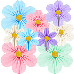 (52) Непрозрачная лаванда Бумажные веера из цветов, сделанные своими руками, для украшения свадьбы, дня рождения, карнавала, вечеринки в честь прибытия., разноцветные, 375 мм