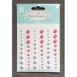 Ярко-Розовый Абс имитация жемчужных кабошонов, для альбома для вырезок diy, справочная бумага, украшение дневника, круглые, ярко-розовый, 150x95 мм