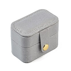 Темно-Серый Футляры для хранения органайзеров для колец из искусственной кожи, прямоугольные, темно-серый, 6x4x4.5 см