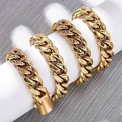 Настоящее золото 18K 12мм 304 кубинские звенья из нержавеющей стали, ожерелья для унисекс, ионное покрытие (ip), реальный 18 k позолоченный, 24.17 дюйм (61.4 см)