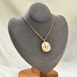 Скорпион 304 ожерелья с подвесками в виде созвездий из нержавеющей стали, реальный 18 k позолоченный, Скорпион, 18.19 дюйм (46.2 см)