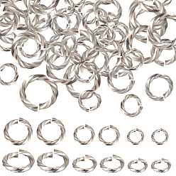 Нержавеющая Сталь Цвет 150шт 3 стили 304 открытые соединительные кольца из нержавеющей стали, для плетения кольчуги, витых круглых, цвет нержавеющей стали, 6~10x1~1.3 мм, внутренний диаметр: 4~8 мм, 50 шт / стиль