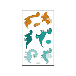 Dinosaur Съемные временные водостойкие татуировки, бумажные наклейки на тему животных, рисунок динозавра, 10.5x6 см