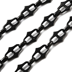 Черный 304 звенья цепи из нержавеющей стали, несварные, вакуумное покрытие pvd, чёрные, 13.5x8.5x1.4 мм