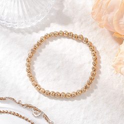 Лавовый камень Гальванизированные натуральные лавовые камни круглые бусины эластичные браслеты для женщин и мужчин, внутренний диаметр: 2-1/8 дюйм (5.5 см)