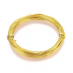Золотистый Круглая алюминиевая проволока, гибкая металлическая проволока, для поделок и поделок, золотые, 15 датчик, 1.5 мм, 5 м / рулон (16.4 фут / рулон)
