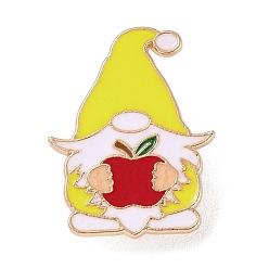 Gnome Тема Дня учителя, покрытие стойки, броши из легкого золотого сплава, эмалевые булавки, гном, 25x19x1.5 мм