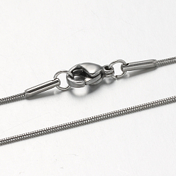 Нержавеющая Сталь Цвет Устойчивые к потускнению 304 ожерелья из змеиных цепей из нержавеющей стали, с карабин-лобстерами , цвет нержавеющей стали, 17.7 дюйм (45 см)