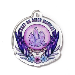 Другие Акриловые подвески с принтом на хэллоуин, хрустальный шар, 40x34.5x2.3 мм, отверстие : 2 мм