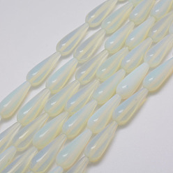 Опал Opalite бисер пряди, слеза, 30x10 мм, отверстие : 1 мм, около 13 шт / нитка, 14.9 дюйм (38 см)