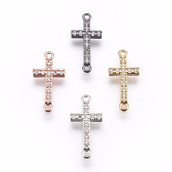 (52) Непрозрачная лаванда Латунные микро проложить кубических ссылки циркония, прозрачные, без свинца и без кадмия, боком пересекают, разноцветные, 18x9x2 мм, отверстие : 1 мм