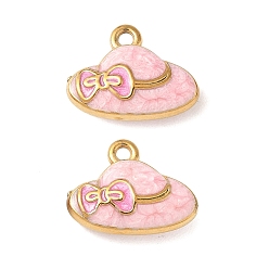 Pink 304 подвески для шляп из эмалированной нержавеющей стали, ионное покрытие (ip), золотые, розовые, 13x7x5.5 мм, отверстие : 1.6 мм