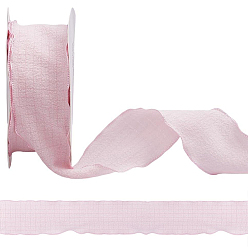 Бледно-Розовый Полиэстеровая лента с морщинами, аксессуары для одежды, розовый жемчуг, 1 дюйм (25 мм), около 10.00 ярдов (9.14 м) / рулон