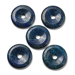 Lapis Lazuli Natural Lapis Lazuli Pendants, Donut/Pi Disc Charms, 50x6.5~7.5mm, Hole: 10mm