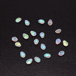 Colorful Glass Charms, Teardrop, Colorful, 8.5x6x4.5mm, Hole: 0.8mm