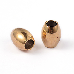 Golden Ion Plating(IP) 304 Stainless Steel Spacer Beads, Barrel, Golden, 6x5mm, Hole: 2.5mm