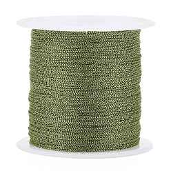 Dark Olive Green Polyester Braided Metallic Thread, for DIY Braided Bracelets Making and Embroidery, Dark Olive Green, 0.4mm, 6-Ply, about 54.68 yards(50m)/roll