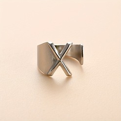 Letter X 304 из нержавеющей стали манжеты кольца, цвет нержавеющей стали, Письмо X, 16 мм, внутренний диаметр: 18 мм
