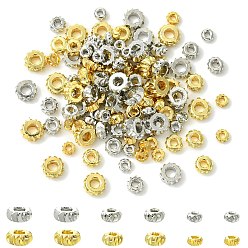 (52) Непрозрачная лаванда 120 шт 6 стили латунные бусины, плоско-круглые, разноцветные, 3~5x1.5~2 мм, отверстие : 1~2 мм, 20 шт / стиль