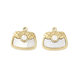 Настоящее золото 18K Натуральные раковины, ионное покрытие (ip) 304 подвески для сумок из нержавеющей стали, ручная полировка, реальный 18 k позолоченный, 13.5x14x4 мм, отверстие : 1.6 мм