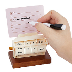 Кокосово-Коричневый Деревянный вращающийся вечный календарь, для украшения стола в домашнем офисе, кокосового коричневый, 116x65x75 мм