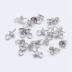 Серебро 925 стерлингов серебряный кубок жемчуг залог контактных подвесок, за половину пробурено бисера, цветок, серебряные, 7x4 мм, отверстия: 1.5 мм, штифты: 0.7 мм