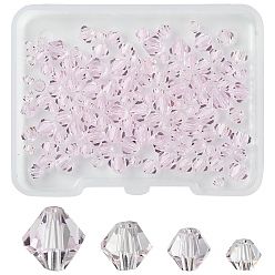 Pink 120шт 4 цвета имитация австрийского хрусталя, класс AAA, граненые, двухконусные, розовые, 3~6x3~6 мм, отверстие : 0.7~0.9 мм, 30 шт / цвет