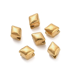 Настоящее золото 18K 304 из нержавеющей стали бусы, ромб, ионное покрытие (ip), реальный 18 k позолоченный, 4.5x4x4 мм, отверстие : 1.2 мм