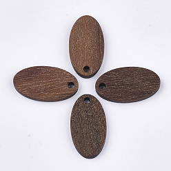 Седло Коричневый Подвески из орехового дерева, овальные, седло коричневый, 20x11x2.5~3 мм, отверстие : 1.8 мм